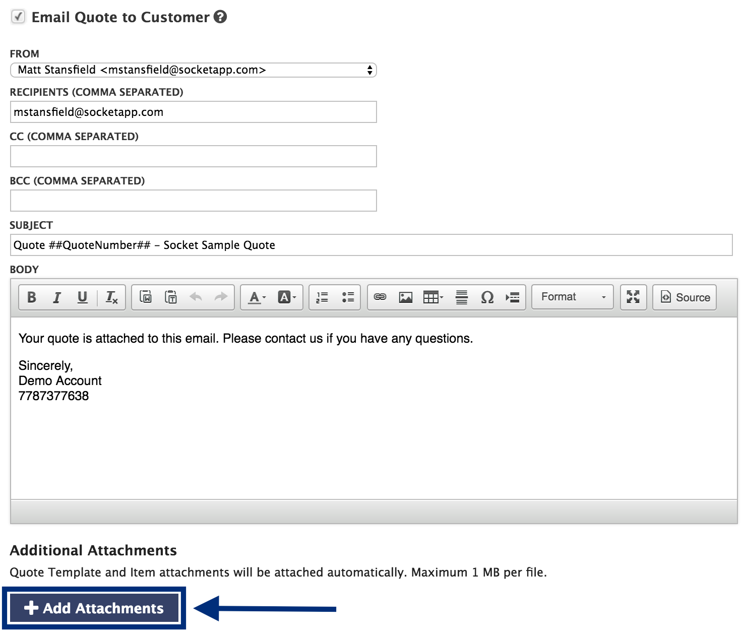 Socket Pro Tips Email File Attachments Quoter Software Inc