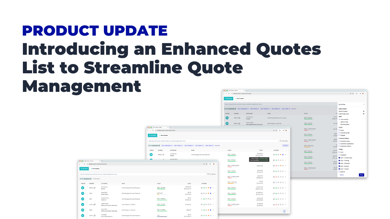 Introducing An Enhanced Quotes List To Streamline Quote Management